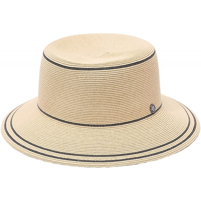 Sun Hats Bella Bucket Sun Hat Beach Fine Straw Braid UPF50+ for Women Men - Beige - C31932XNNUH $40.04