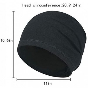 Skullies & Beanies Unisex Mens/Womens Winter Warm Plush Lined Knit hat Beanie Hat Cap - A-black - CR18AI3GC2R $21.77