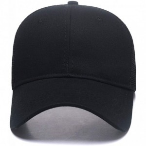 Baseball Caps Custom Embroidered Baseball Caps Ponytail Messy High Bun Hat Ponycaps Adjustable Mesh Trucker Hats - Black - C4...