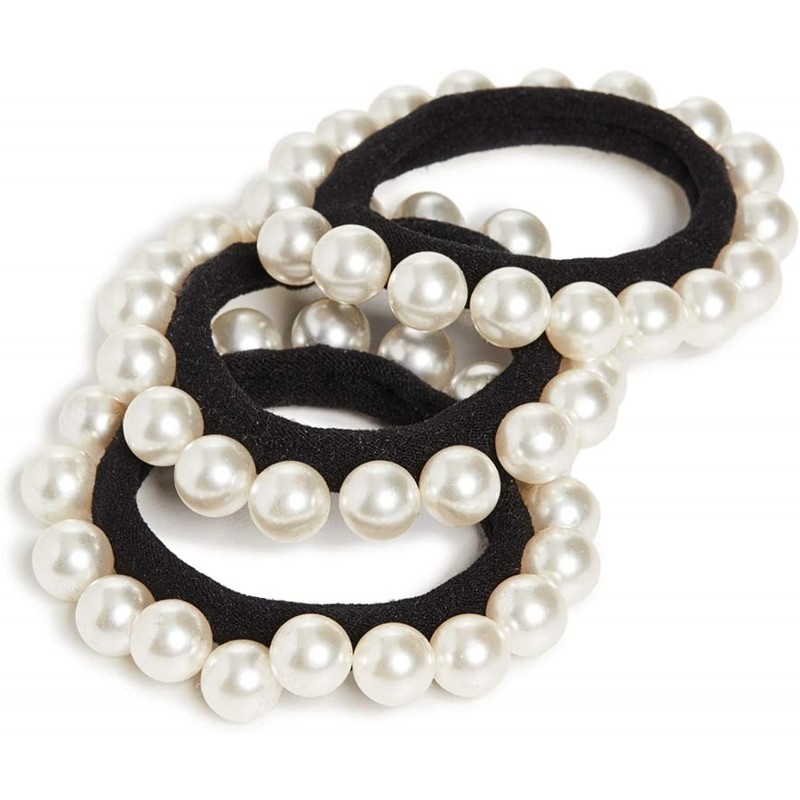 Headbands Women's Coco Hair Tie Set of 3- Pearl- Off White- Black- One Size - C4194H5L5I2 $73.12