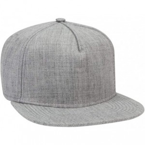 Baseball Caps Square Flat Visor SNAP 5 Panel Pro Style Snapback Hat - Heath. Gray - C2180D4G6Y8 $26.01