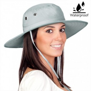 Rain Hats Waterproof Sun Hat Outdoor Wide Brim Bucket Boonie Cap for Safari Hiking Fishing - Grey - CU18H84RHWM $15.33