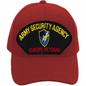 Baseball Caps US Army Security Agency - Europe Veteran Hat/Ballcap (Black) Adjustable One Size Fits Most - Red - CP18I6RNAT3 ...