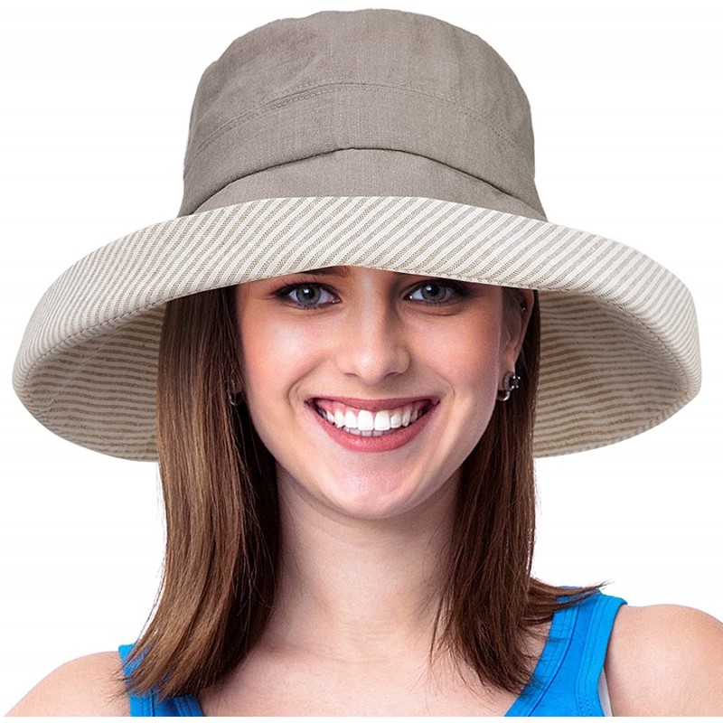 Sun Hats Womens Bucket Hat UV Sun Protection Lightweight Packable Summer Travel Beach Cap - 1 Kahki - C318EDT53A7 $21.43