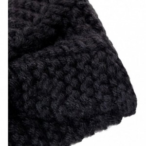 Cold Weather Headbands Women Girls Knit Crochet Bow Headband Head Wrap Hat Ear Warmer - Black - CC12O6MZRY2 $17.91