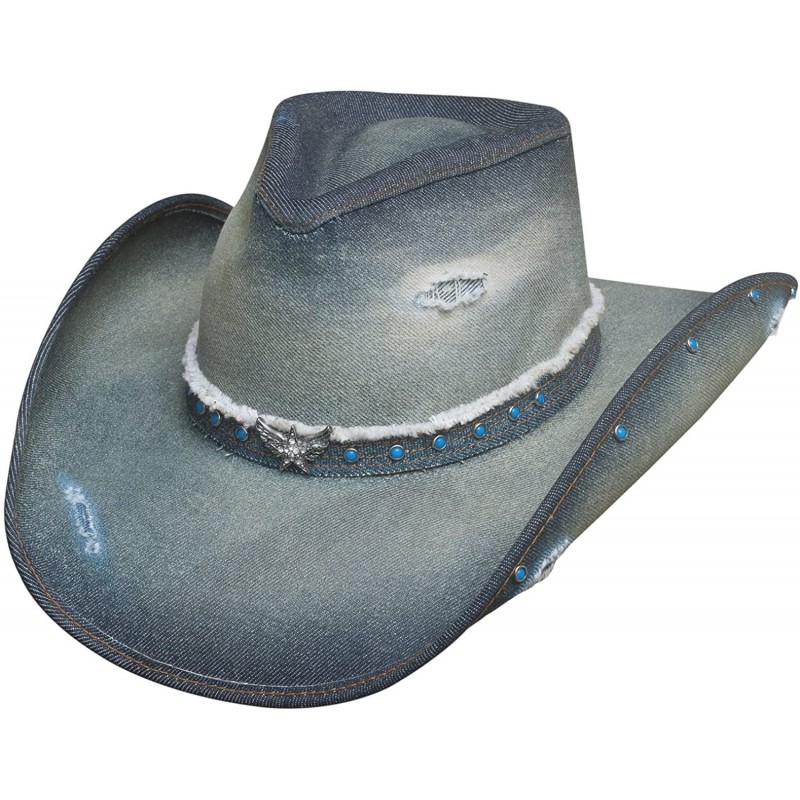 Cowboy Hats Silver Wings Denim Western Cowboy Hat - C311VHJHTGN $101.88