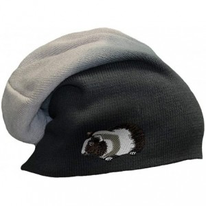 Skullies & Beanies Custom Slouchy Beanie Guinea Pig B Embroidery Skull Cap Hats for Men & Women - Black Grey - CD18A569ALH $2...