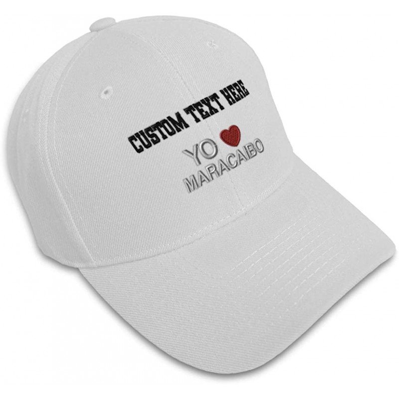 Baseball Caps Custom Baseball Cap Yo Amo Maracaibo Spanish Embroidery Dad Hats for Men & Women - White - C418ANLEM6H $24.16