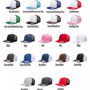 Baseball Caps Custom Trucker Flatbill Hat Yupoong 6006 Embroidered Your Text Snapback - Red/White/Red - C41887LZN5U $53.42