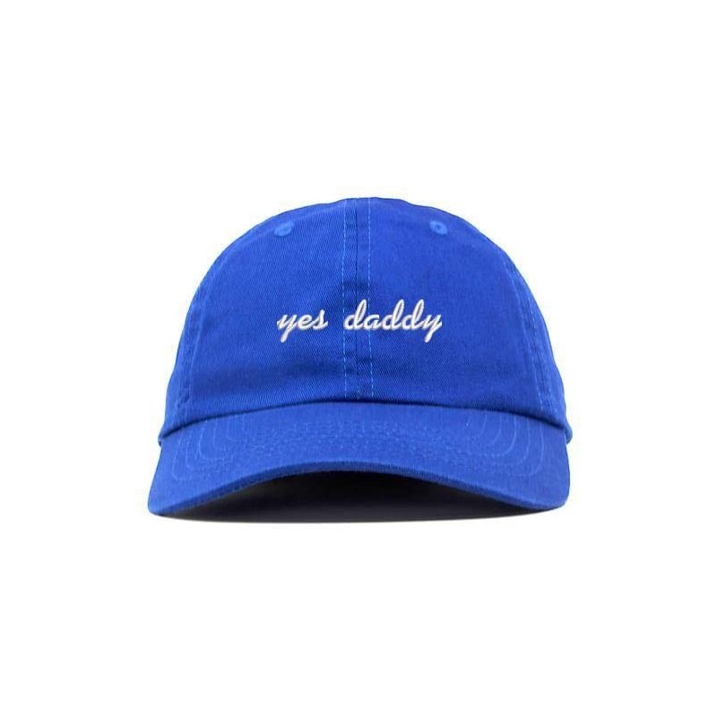 Baseball Caps Yes Daddy Embroidered Low Profile Deluxe Cotton Cap Dad Hat - Vc300_royal - CU18OE0Z249 $31.45
