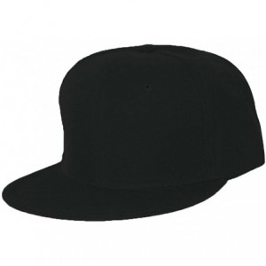 Baseball Caps Plain Fitted Hat - Black - CE111WQXXJX $11.53