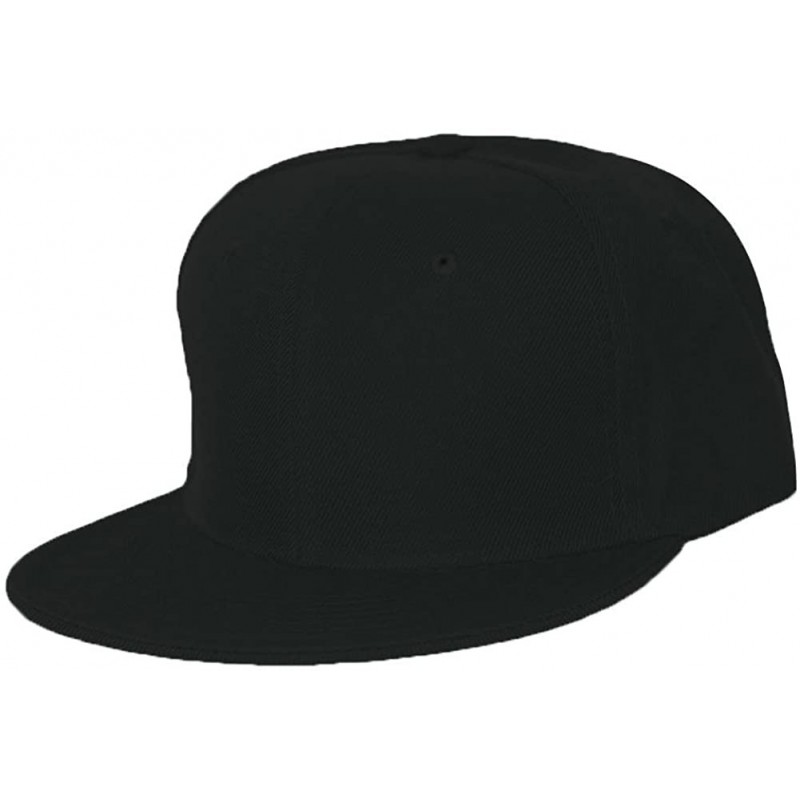 Baseball Caps Plain Fitted Hat - Black - CE111WQXXJX $20.04
