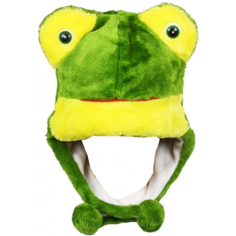 Skullies & Beanies Plush Soft Animal Beanie Hat Halloween Cute Soft Warm Toddler to Teen - Frog - CK12M5NBL63 $25.29