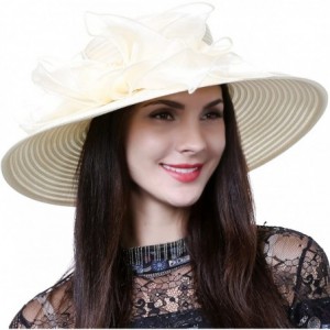 Sun Hats Lightweight Kentucky Derby Church Dress Wedding Hat S052 - S062-beige - CG12CEWPOTF $52.37