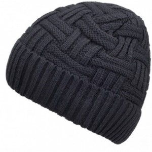 Skullies & Beanies Mens Winter Knitting Wool Warm Hat Daily Slouchy Hats Beanie Skull Cap - Grey a - CA12O6IZS85 $20.80