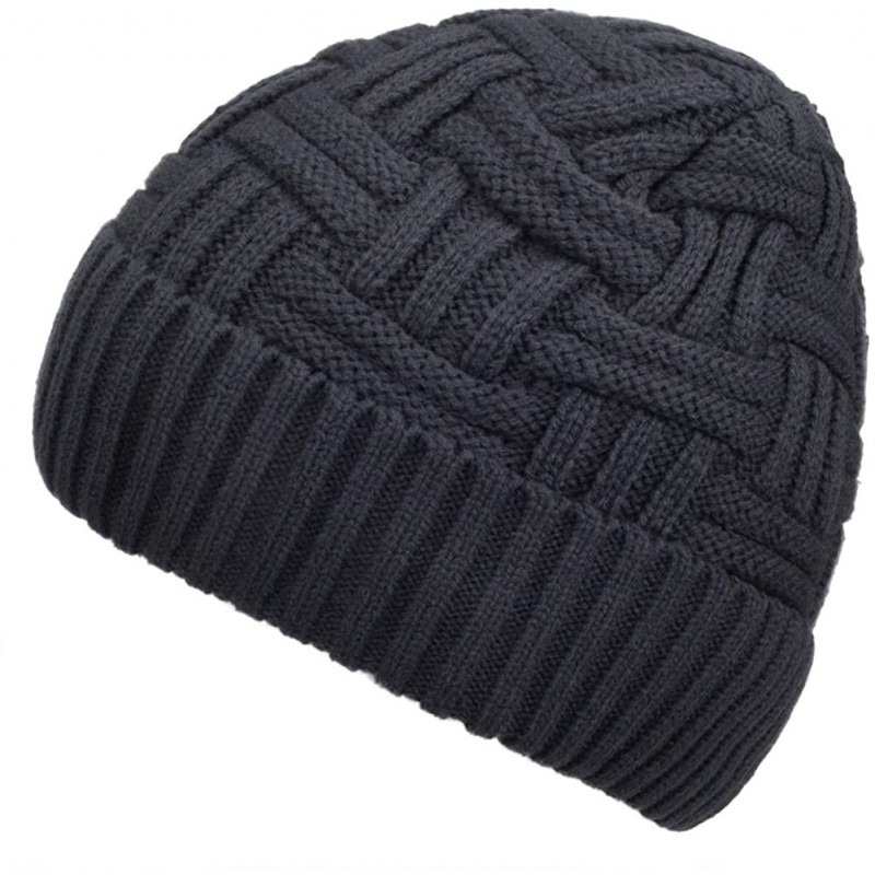 Skullies & Beanies Mens Winter Knitting Wool Warm Hat Daily Slouchy Hats Beanie Skull Cap - Grey a - CA12O6IZS85 $19.53
