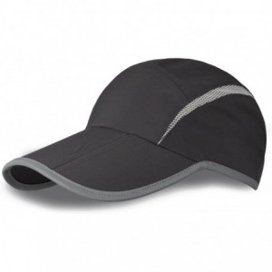 Baseball Caps Quick Dry Sun Hats UPF50+ Portable Sports Outdoor Baseball Cap with Foldable Long Bill - Dark Grey - CP18DCU9W3...