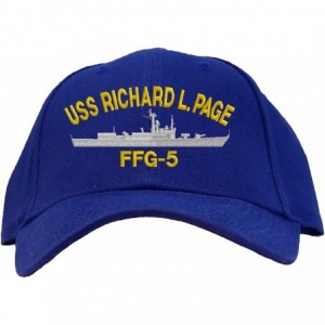 Baseball Caps USS Richard L. Page FFG-5 Embroidered Pro Sport Baseball Cap - Royal - CM185UX74WK $32.93
