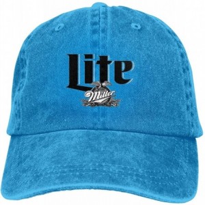 Baseball Caps Cowboy Baseball Cap Miller-Lite Vintage Plain Adjustable Denim Hat for Women Men Black - Blue - C618UMMQ244 $29.56
