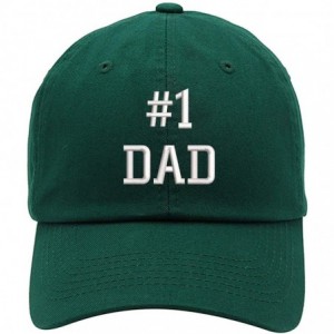 Baseball Caps Number 1 Dad Embroidered Brushed Cotton Dad Hat Cap - Vc300_forestgreen - C918QQKAQWD $30.52