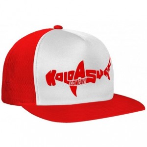 Baseball Caps Mesh Back Trucker Hats - Red/White With Red Embroidered Shark Logo - CC12FN7SA1L $35.31