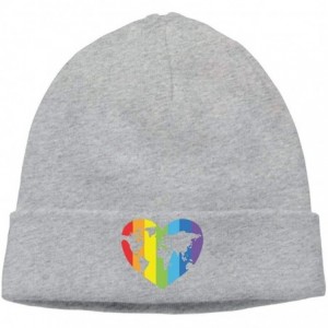 Skullies & Beanies Warm Knit Cap for Mens and Womens- Gay Pride Ski Cap - Ash - C118K5XCT4S $24.24