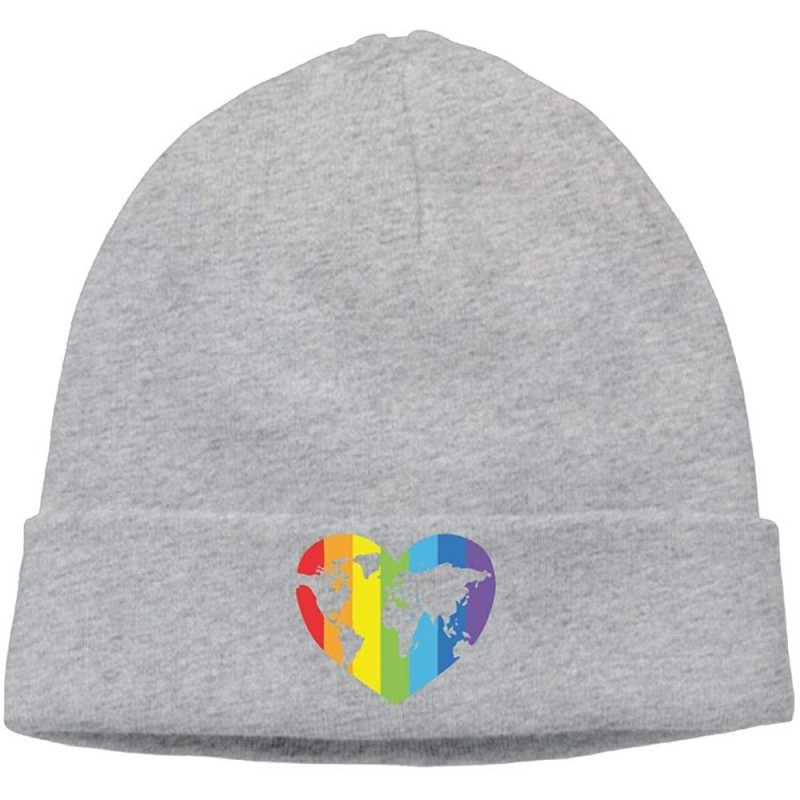 Skullies & Beanies Warm Knit Cap for Mens and Womens- Gay Pride Ski Cap - Ash - C118K5XCT4S $24.24