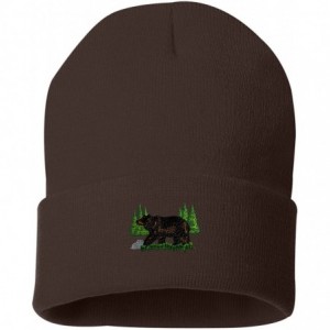 Skullies & Beanies Black Bear Custom Personalized Embroidery Embroidered Beanie - Brown - C512N0BT7NH $31.21