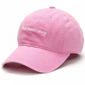 Baseball Caps Denim Baseball Cap Hat Adjutable Plain Cap for Women with Bad Hair Day Printing - Pink - C218653L3KE $21.04