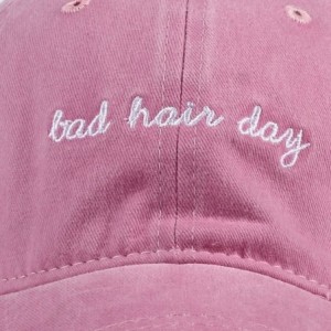 Baseball Caps Denim Baseball Cap Hat Adjutable Plain Cap for Women with Bad Hair Day Printing - Pink - C218653L3KE $17.86
