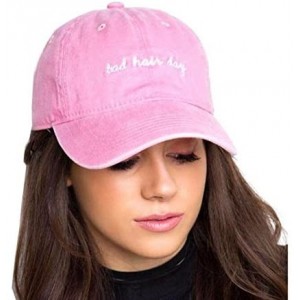 Baseball Caps Denim Baseball Cap Hat Adjutable Plain Cap for Women with Bad Hair Day Printing - Pink - C218653L3KE $17.86