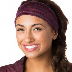 Headbands Xflex Space Dye Adjustable & Stretchy Wide Headbands for Women - Heavyweight Space Dye Maroon - CE17WZDOU7G $25.18