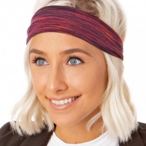 Headbands Xflex Space Dye Adjustable & Stretchy Wide Headbands for Women - Heavyweight Space Dye Maroon - CE17WZDOU7G $22.42
