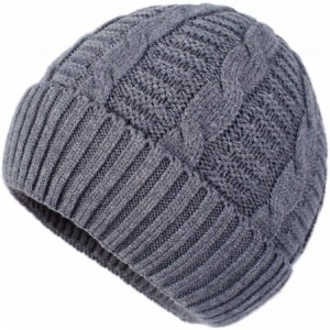 Skullies & Beanies Unisex Men's Warm Winter Hats Cable Knit Cuff Beanie Skull Watch Cap - Brite Grey - C818Z8GY45W $18.01