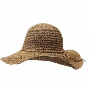Sun Hats Womens Fashion Summer Straw hat Sun hat Folding Travel Beach Cap - 1201 Light Coffee - CK12K4K7MPN $27.98