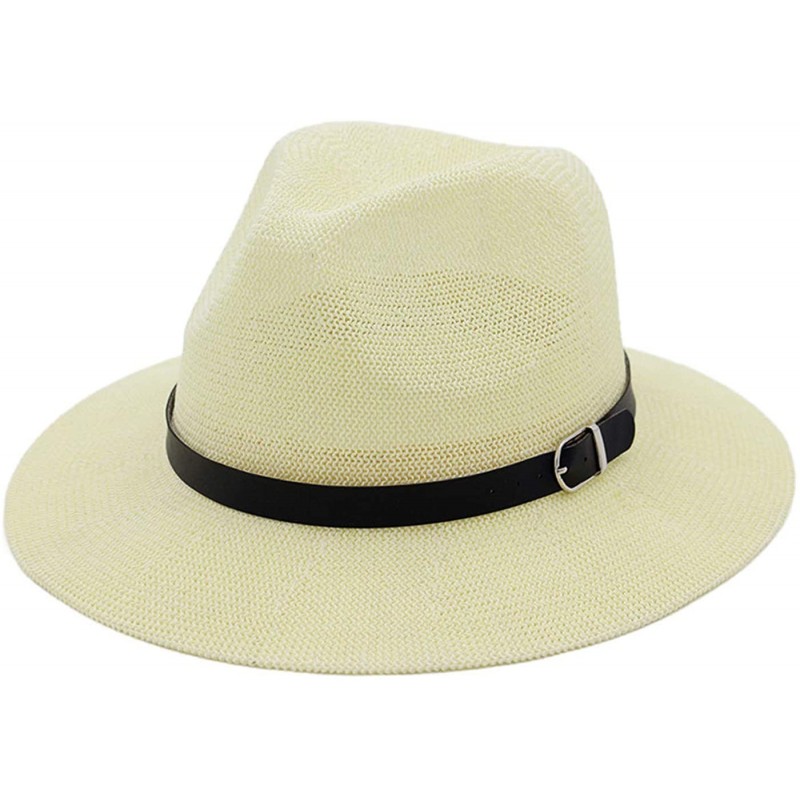 Skullies & Beanies Men Women Wide Brim Havana Jazz Sun Protection Straw Panama Fedora Beach Hats - Photo65 - C518R35DN0Z $26.39