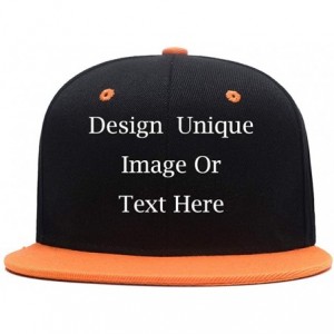 Baseball Caps Men Women Custom Flat Visor Snaoback Hat Graphic Print Design Adjustable Baseball Caps - A-orange - CZ18HCOI4E7...