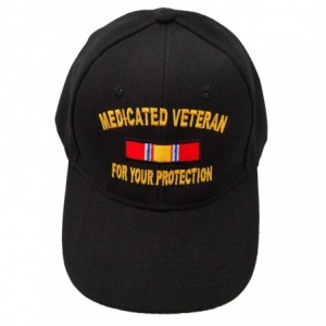 Baseball Caps Medicated Veteran for Your Protection Ribbon Cap Black - C318CKNG4Y4 $31.22