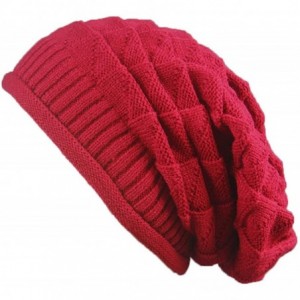 Skullies & Beanies Women Men Slouchy Beanie Hat Baggy Oversized Knit Winter Warm Cap - Style 2-red - CV18ASHRCCH $22.26