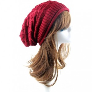 Skullies & Beanies Women Men Slouchy Beanie Hat Baggy Oversized Knit Winter Warm Cap - Style 2-red - CV18ASHRCCH $19.88