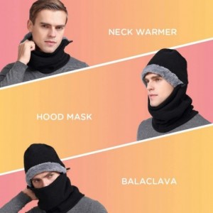 Balaclavas Balaclava Face Mask Winter Cold Weather Fleece Hood Neck Warmer for Men Women - Black - C118Z0ZNH54 $32.35