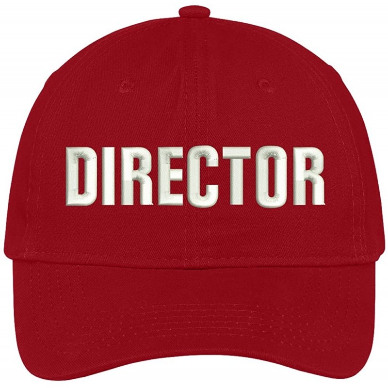 Baseball Caps Director Embroidered Soft Cotton Low Profile Dad Hat Baseball Cap - Red - C8183NHYRW0 $32.98