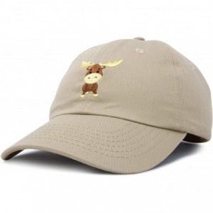 Baseball Caps Cute Moose Hat Baseball Cap - Khaki - CT18LZ6AOWI $32.33