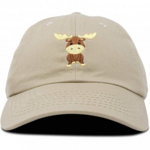 Baseball Caps Cute Moose Hat Baseball Cap - Khaki - CT18LZ6AOWI $29.29
