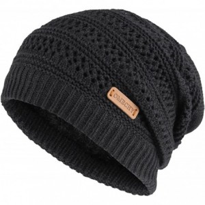 Skullies & Beanies Mens Winter Knit Warm Hat Stretch Plain Beanie Cuff Toboggan Cap - Black - CR187R8GXHD $20.49