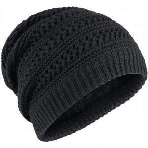 Skullies & Beanies Mens Winter Knit Warm Hat Stretch Plain Beanie Cuff Toboggan Cap - Black - CR187R8GXHD $18.32