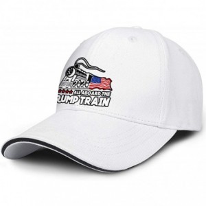 Baseball Caps All Aboard The Trump Train 2020 Trucker Hats Men/Women Adjustable Fitted Fashion Cap - White-10 - CS18UY03GNU $...