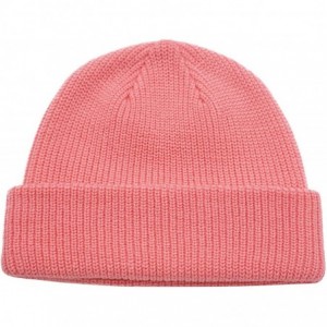 Skullies & Beanies Classic Men's Warm Winter Hats Acrylic Knit Cuff Beanie Cap Daily Beanie Hat - Pink - CA18H7RAIXO $20.07