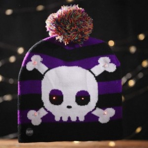 Skullies & Beanies Halloween Light Up Costume Beanie Hat Cap One Size Fits Most Cute and Festive! - Skeleton - CL18Z53E42X $1...