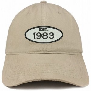Baseball Caps Established 1983 Embroidered 37th Birthday Gift Soft Crown Cotton Cap - Khaki - C2180L6U54N $20.41